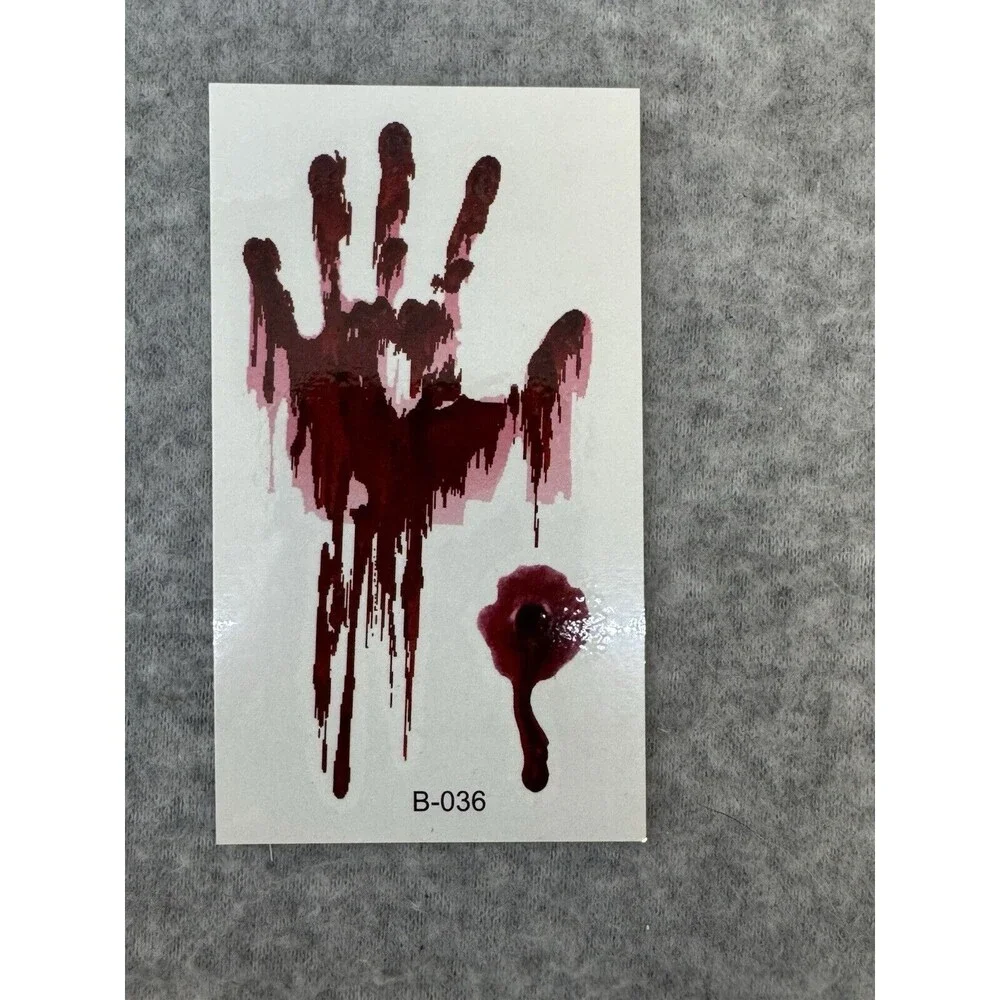 10 Sheet Halloween Temporary Tattoo Stickers Fake Blood Wound Scar Costume Props